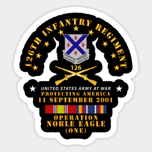 126th Infantry Regiment - 911 - ONE w SVC w BR Sticker